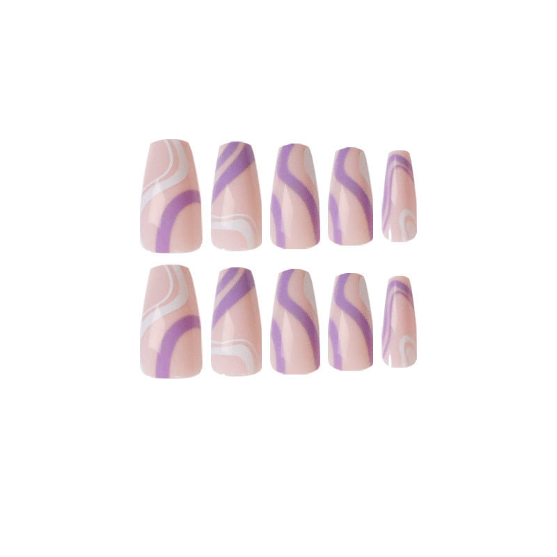 法式簡約波浪款穿戴甲 直供｜365nails