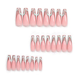 wearing armor wholesale French striped corrugated nail piece removable nail piece press on nail｜365nails