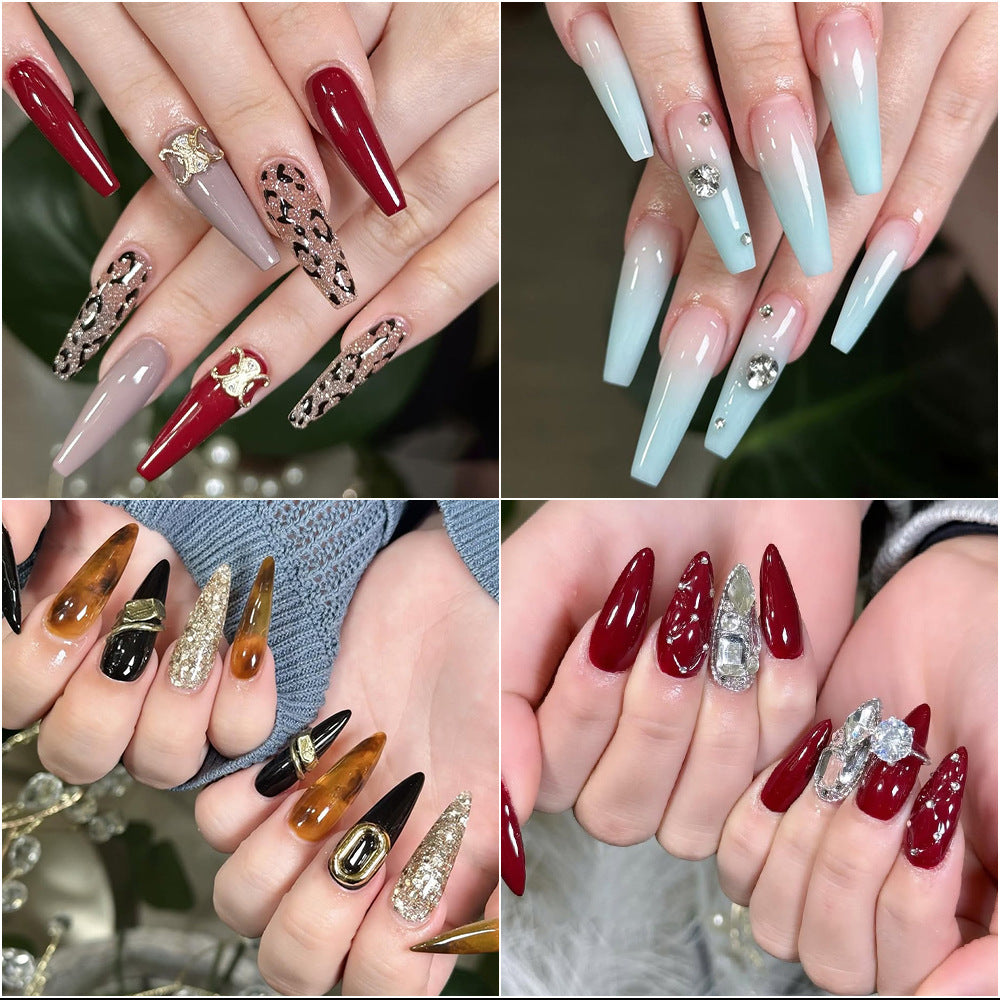 Nail Tips Frosted nail pads Free grinding Flat nail Traceless water drop Ballet press on nails pads 500 boxed nail art fake nails