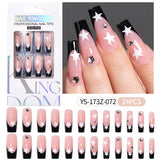 Press on nails fake nail patch extension nail Spice Girl medium rectangle removable 24 pieces with drill manicure