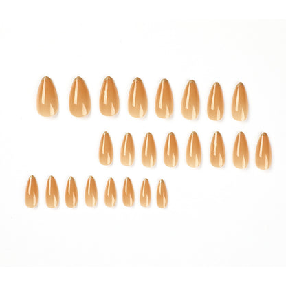 Unhas postiças Art Simple French Gold Powder Patch Unhas postiças avançadas Unhas postiças Patch para unhas removíveis 365nails