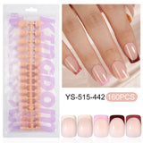 Nail Tips press on nails  explosion five-color French manicure glossy high-end square removable patch fake nail nail piece