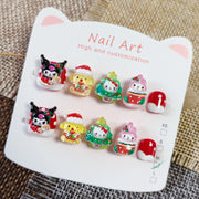 365nails：「Sanrio Christmas Party」—手工製可愛短款橢圓形穿戴甲