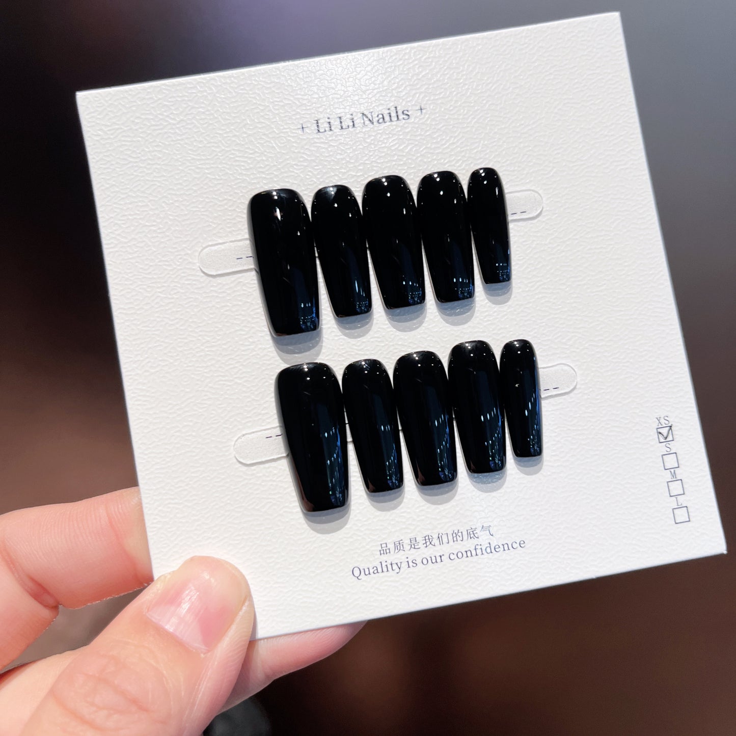 The Essential Solids | Medium Coffin | Handmade Press-on Nails