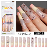 Long press on nails, French versatile patch nail art removable prefabricated fake nail press on nails piece