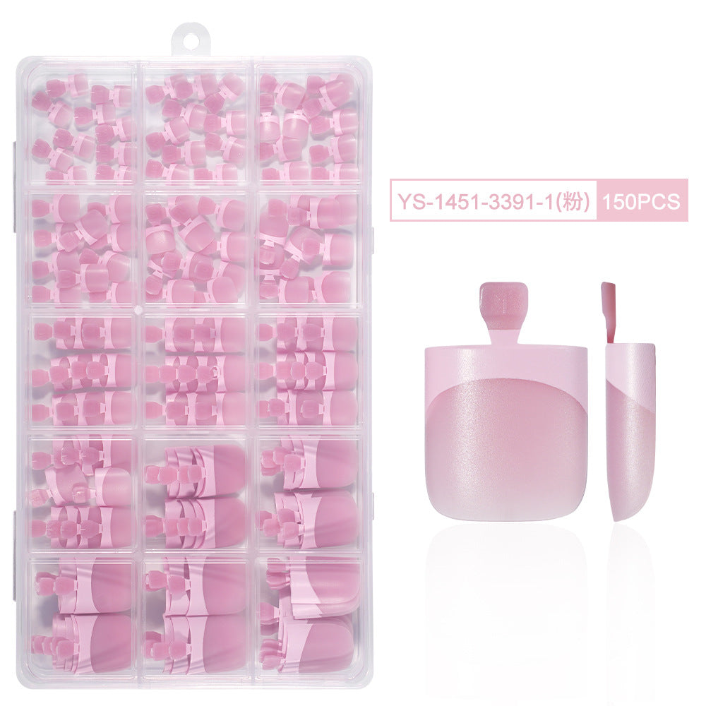 Nail Tips Press-on toenails French Short Foot Nail Nude Traceless Prefabricated (MOQ=3)
