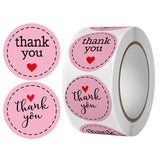 Pink "Thank You" Heart Sticker Roll | Cute Packaging Seals for Small Business
