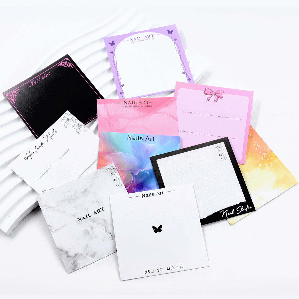 Colorful Nail Art Display Cards for Press‑On Nail Sets