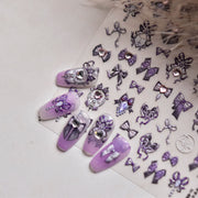 365nails 크리스탈 레드 리본 네일 아트 스티커