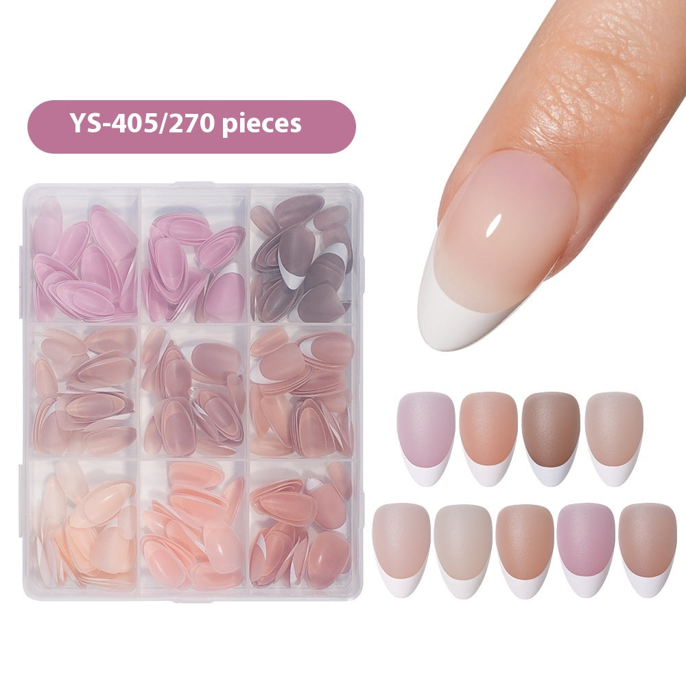 Nail Tips explosion French press on nails multi-color Jiugongge nude nail art trapezoidal removable fake nail piece wholesale women