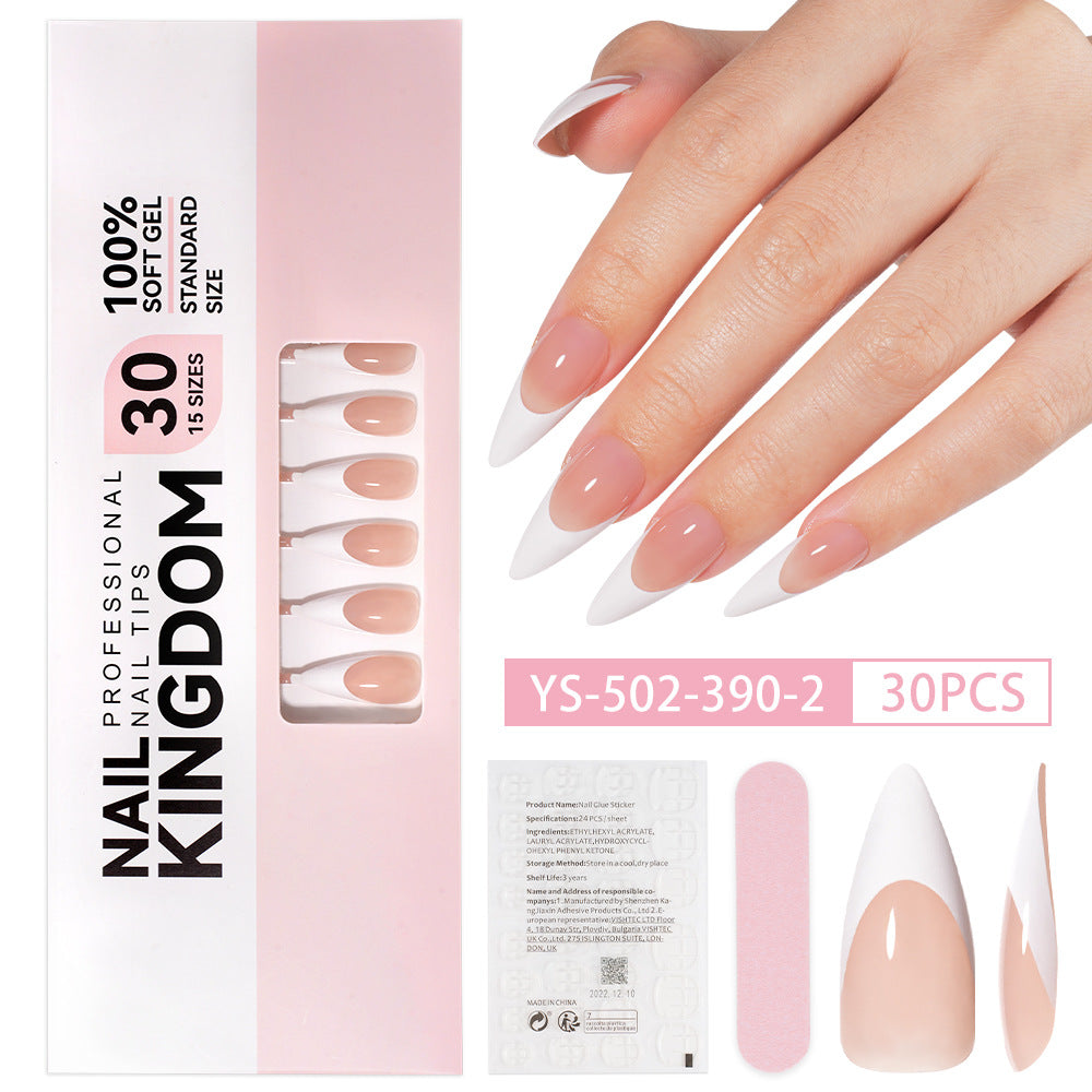 Nail tips French press on nails, simple long ladder manicure removable fake nails 120 pieces, prefabricated nail wholesale