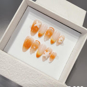 365nails: "Sunset Bloom" – 3D Floral Handmade Almond Nails