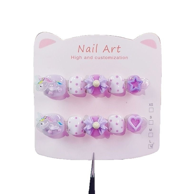 Cute Cartoon Kids Press On Nails Mixed Character Collection