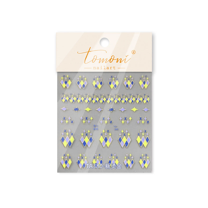365nails: "Vintage Gold Foil Argyle Geometric" – Nail Art Stickers