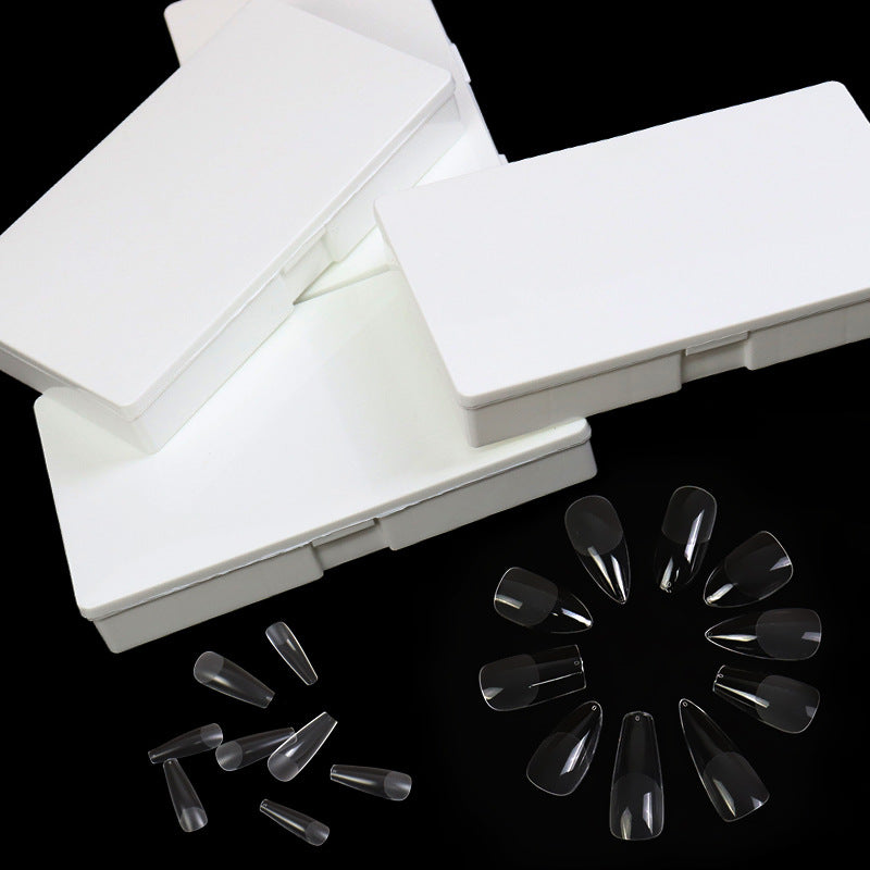 Nail Tips nail pads are light and seamless 504 pieces of porcelain white boxed semi-matte, free of engraving and grinding, press on nails pads, patches, fake nails.