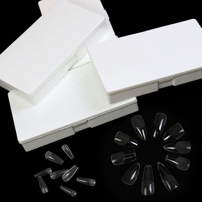 Nail Tips nail pads are light and seamless 504 pieces of porcelain white boxed semi-matte, free of engraving and grinding, press on nails pads, patches, fake nails.