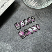 365nails: "Shadow Play" – 3D Abstract Handmade Stiletto Nails