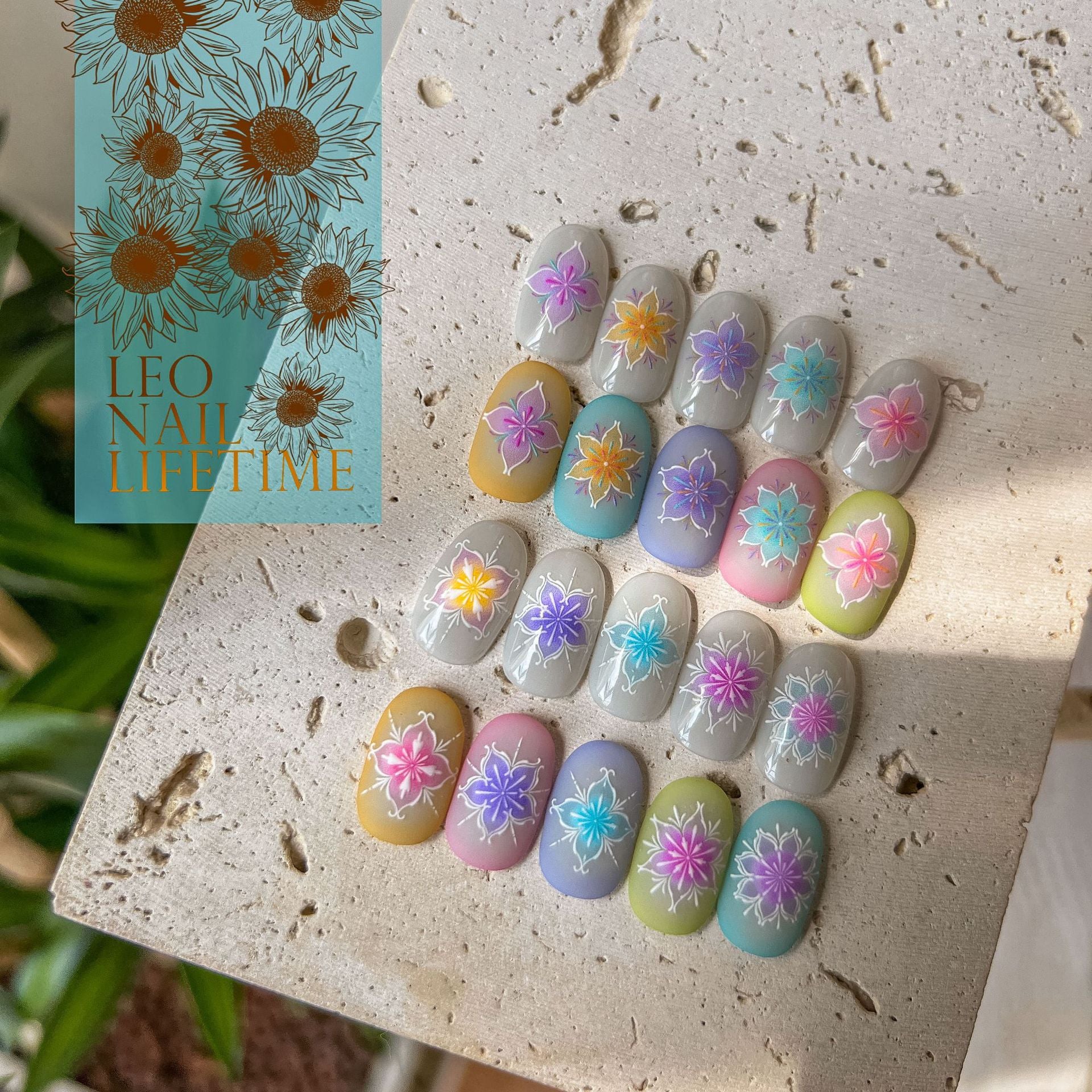 365nails: "Bohemian Colorful Flower" – nail art stickers