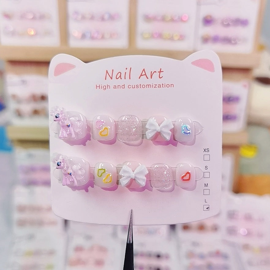 Cute Cartoon Kids Press On Nails Mixed Character Collection