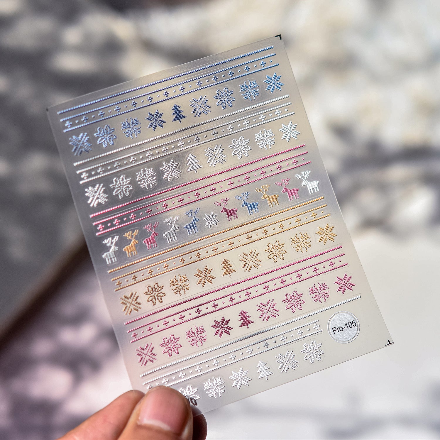 Cozy Knitwear: "Winter Warmth" – 5D Embossed Nail Sticker