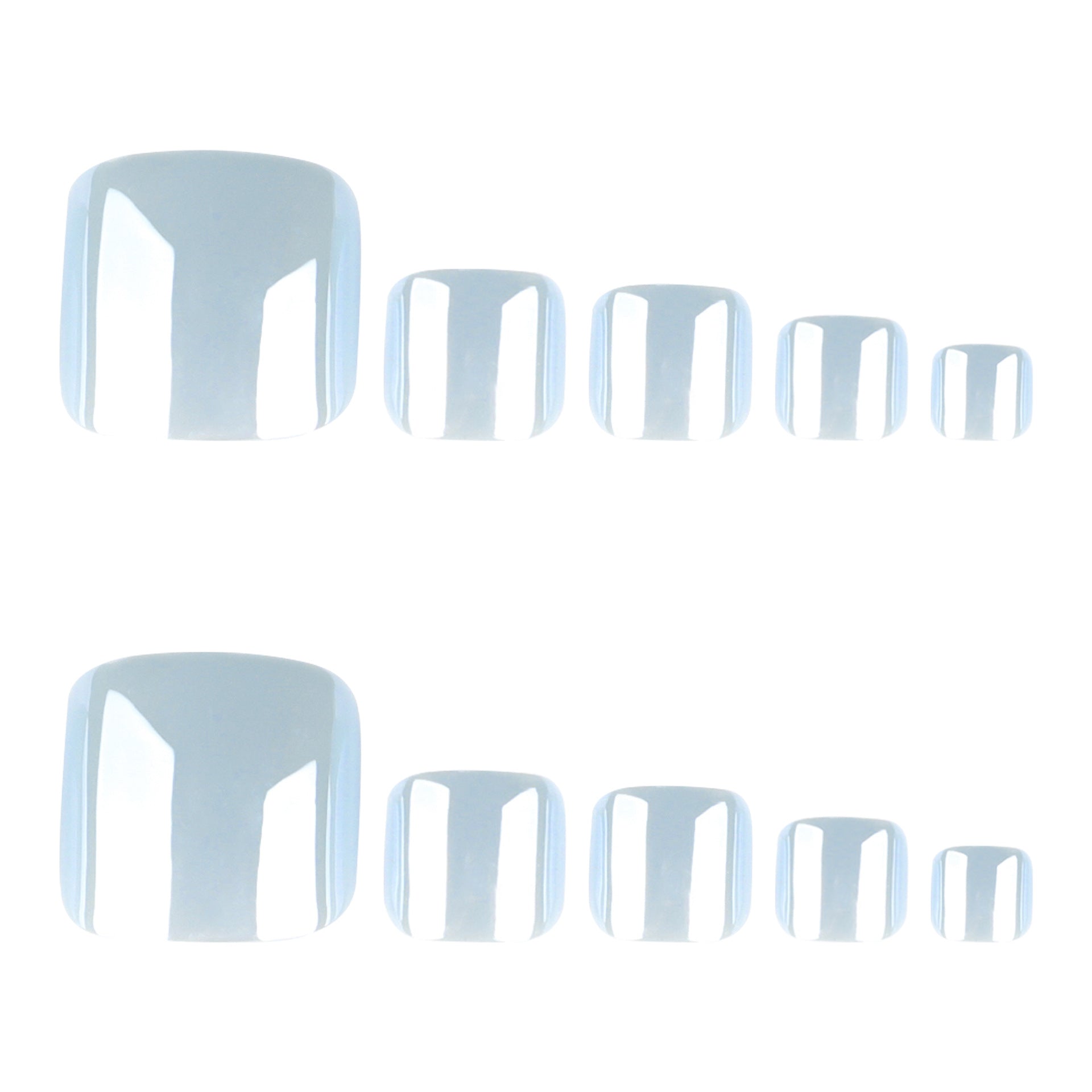 Bestselling solid blue toenail tips - press-on toenail art with glitter coating