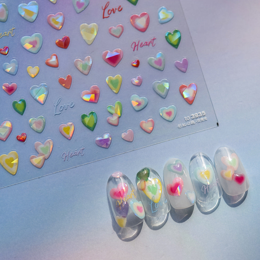 365nails: "Holographic Rainbow Heart" – nail art stickers