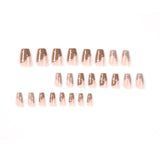 Nail Patch Wholesale Brown French, Wear Nail White Starry Dot Nail Patch Press on nails｜365nails