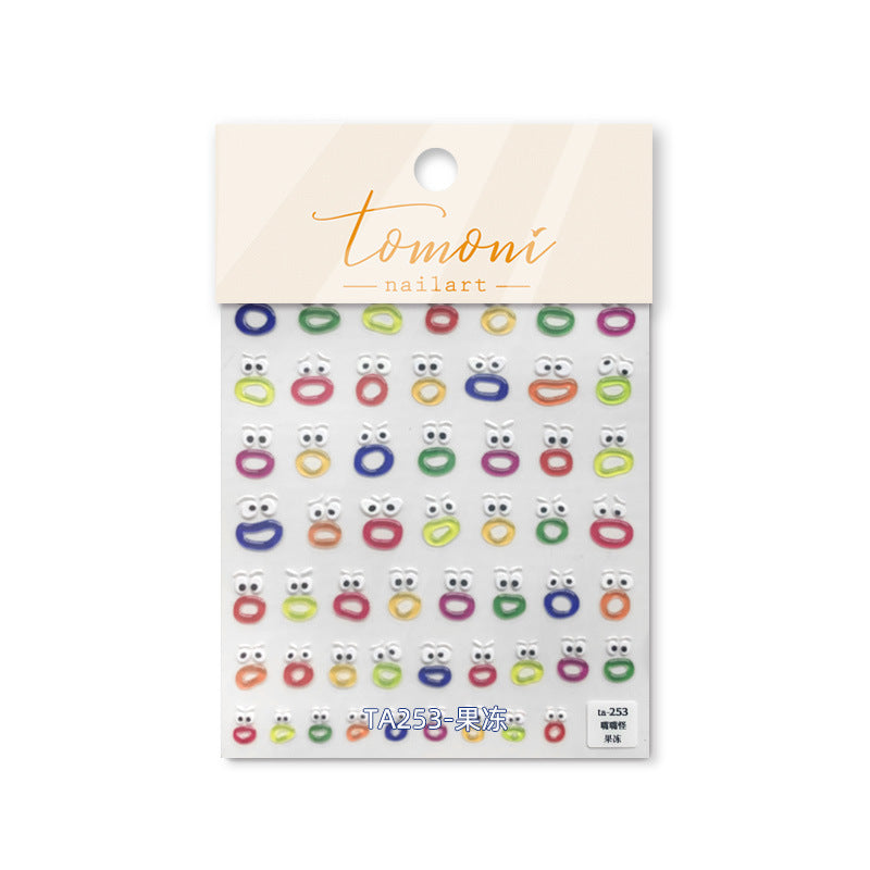 Googly Eyes Jelly Collection: "Silly Fun" – 3D Embossed Nail Sticker