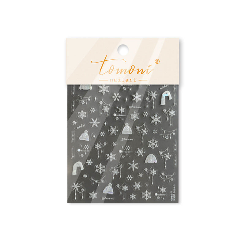 Silver Snowflake & Winter Hat – 5D Embossed Festive Accent Set