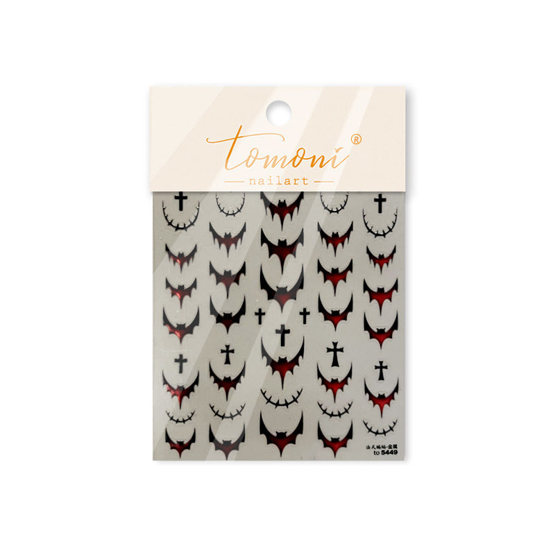 365nails: "Gothic Bat & Cross" – nail art stickers