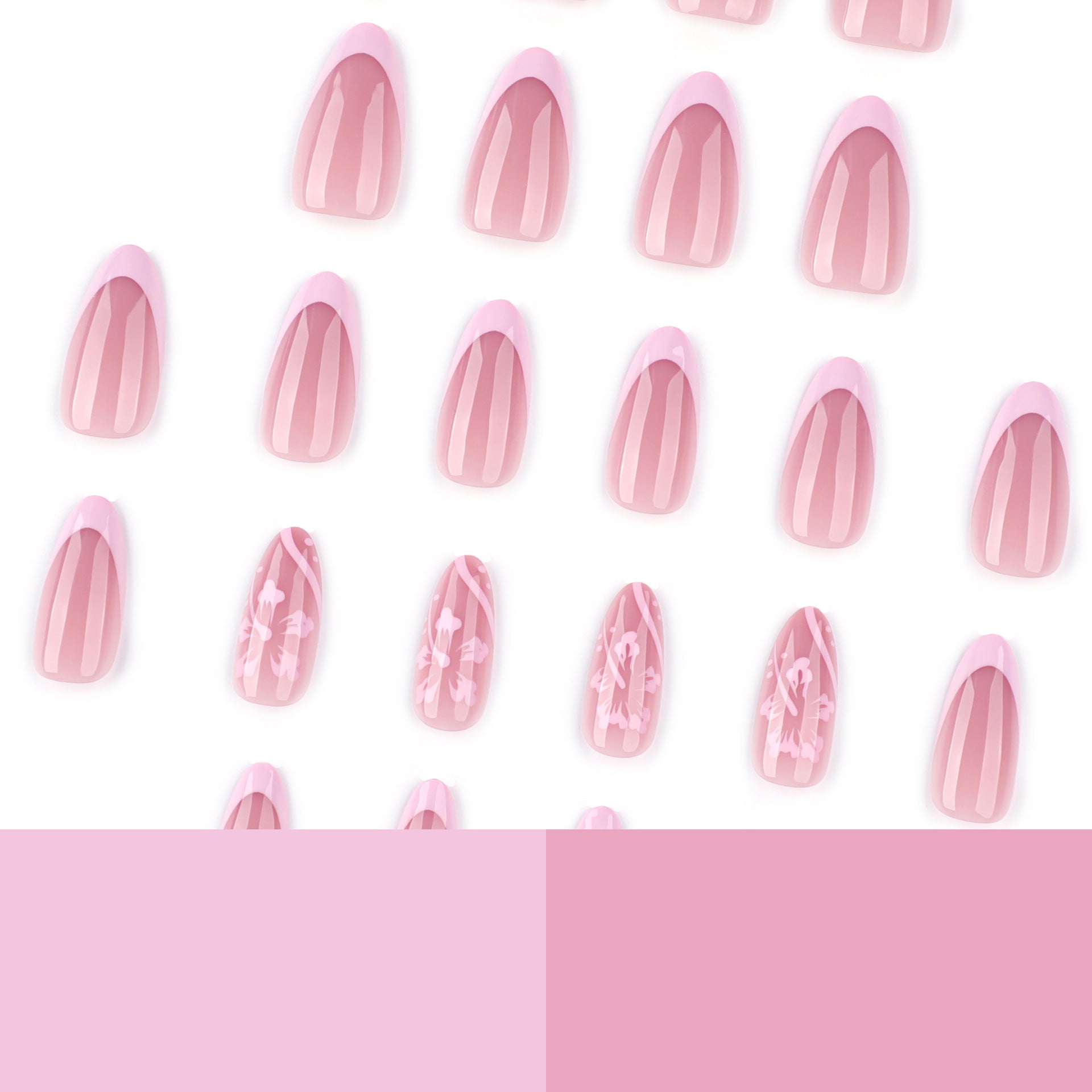 夏日短款杏仁形穿戴甲｜365nails