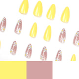 Uñas postizas con diseño de flor nude, sencillas, con diseño de almendra corta, color rosa, para manicura de celebridades de Internet, venta al por mayor | 365nails