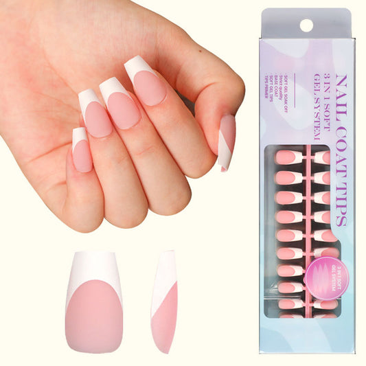 Factory direct sales Prefabricated French manicure hot sale Sweet fake nails Detachable wearable nail piece Finished product wholesale｜365nails