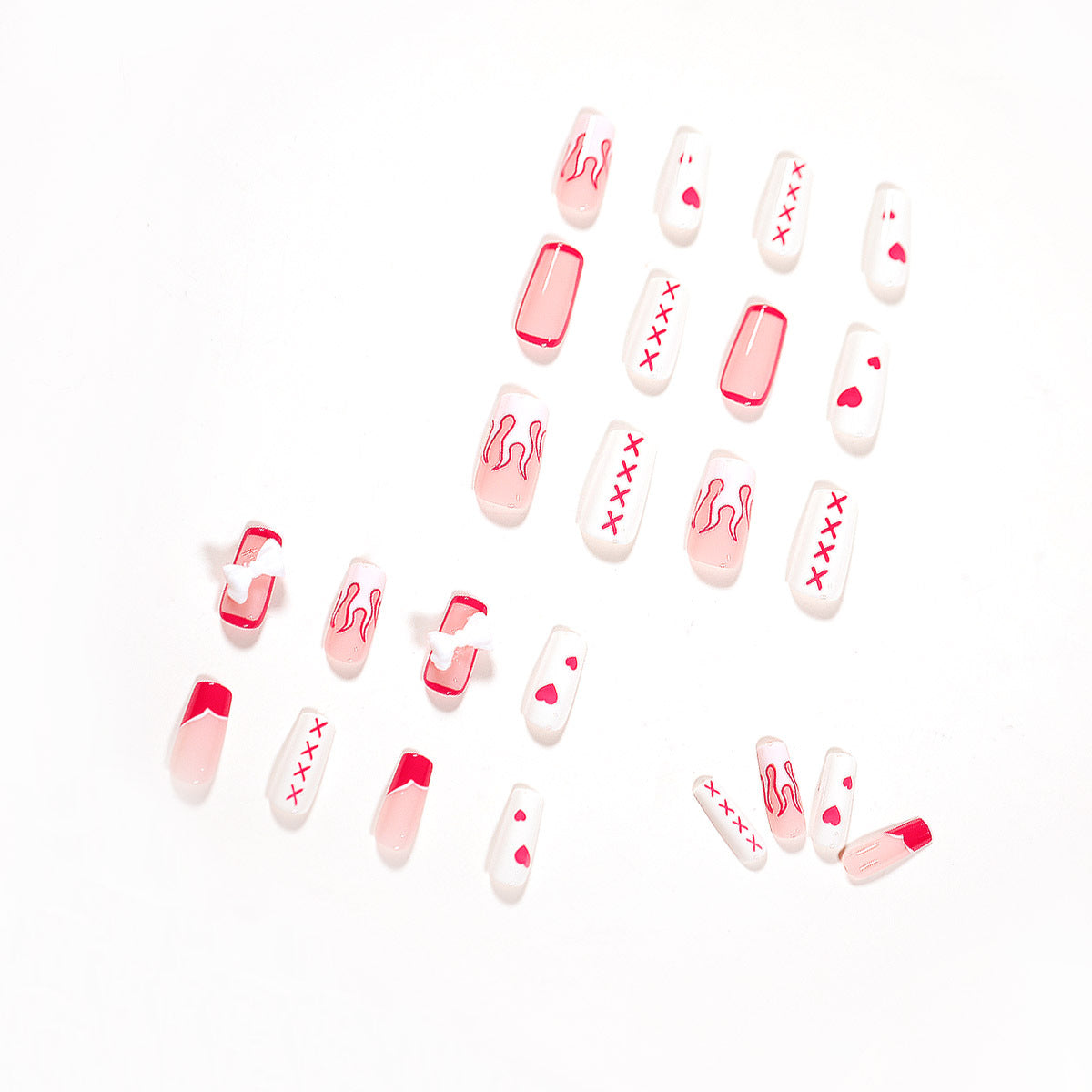 Lazo de llama de polvo de pato mandarín, uña postiza terminada, pieza de uña removible | 365nails