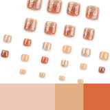 New  toenail caramel color white smudging  and foot manicure  finished product wholesale｜365nails