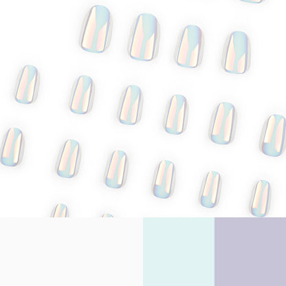 Internet celebrity explosion coated white solid color nail art fake nail wholesale  hot-selling wearable nail wear｜365nails