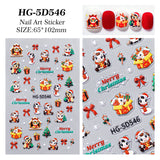 Original Snowflake Unicorn Nail Art Sticker 5D Embossed Three-dimensional Christmas Pony DIY Nail Sticker Ornament HG