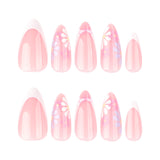 Summer style  French white nail piece short almond nail piece removable fake nail wholesale｜365nails