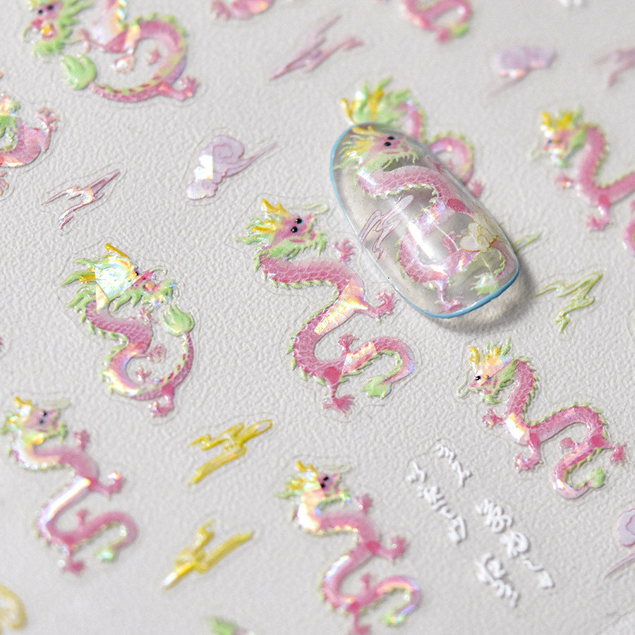 365nails: "Iridescent Pink Dragon" – nail art stickers