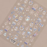 Aurora Christmas Ball Nail Sticker 5D Embossed Three-dimensional Shell Light Christmas Atmosphere DIY Nail Sticker SA