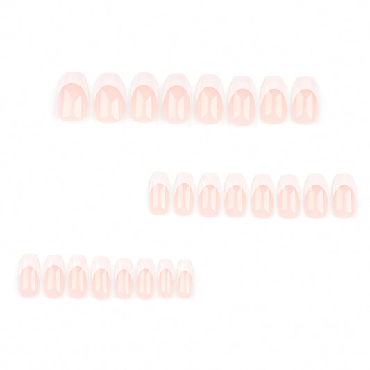 White French Ballet Wear Nail  Explosion 24 Boxed Nail Art Wholesale press on nails｜365nails