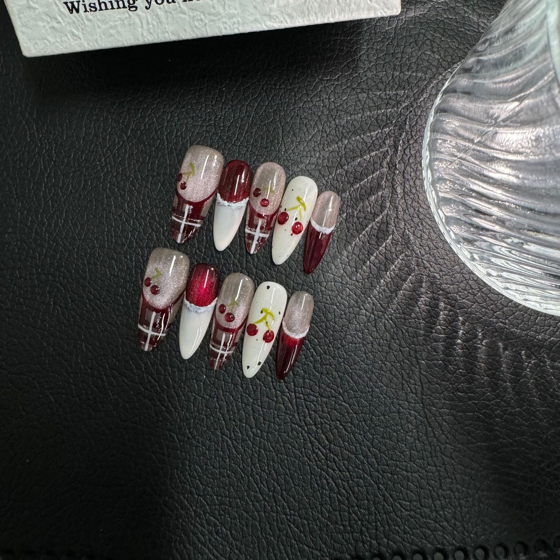 365nails: "Cherry Bliss" – 3D Fruit Handmade Stiletto Nails