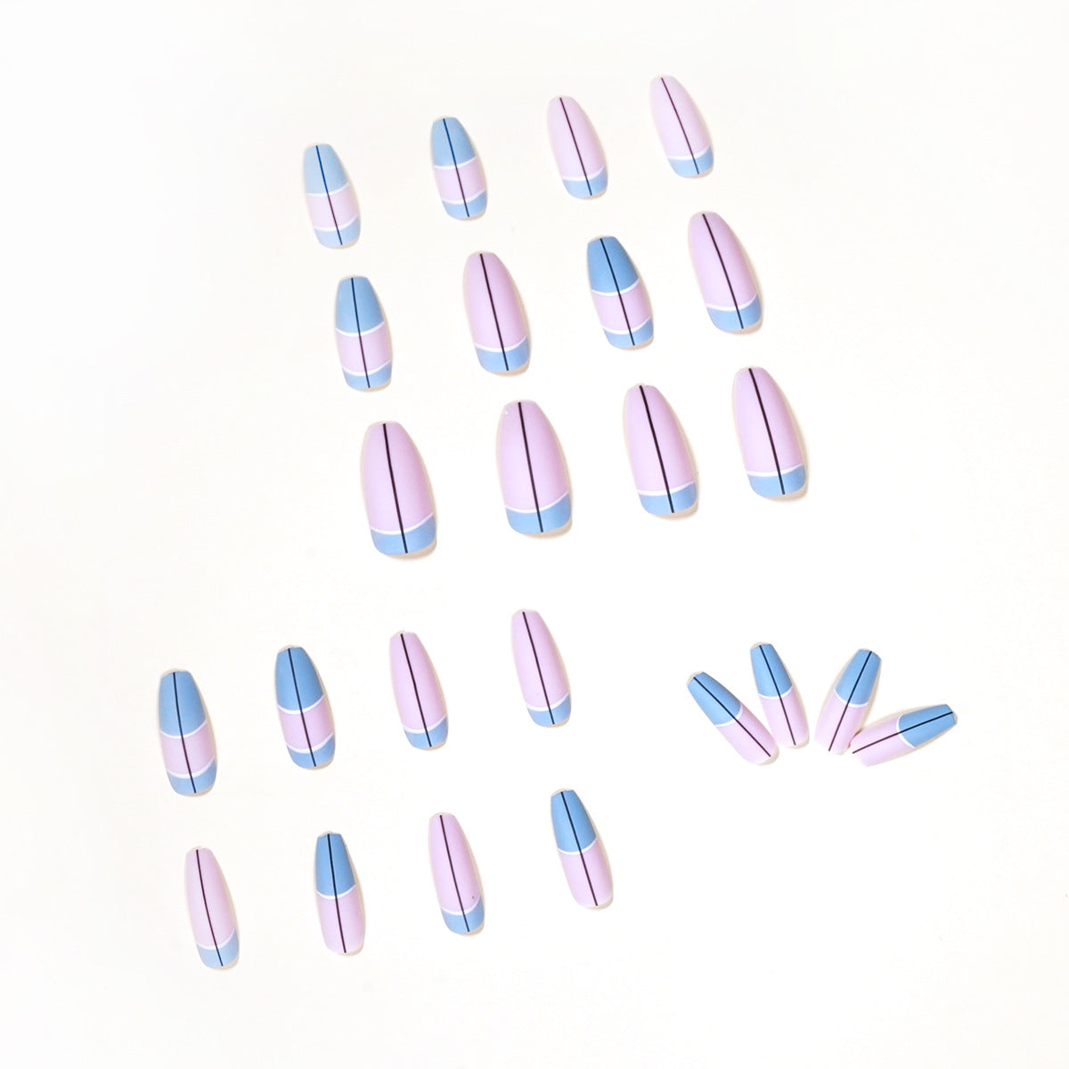 press on nail  blue French   direct supply wearable nail finished product｜365nails