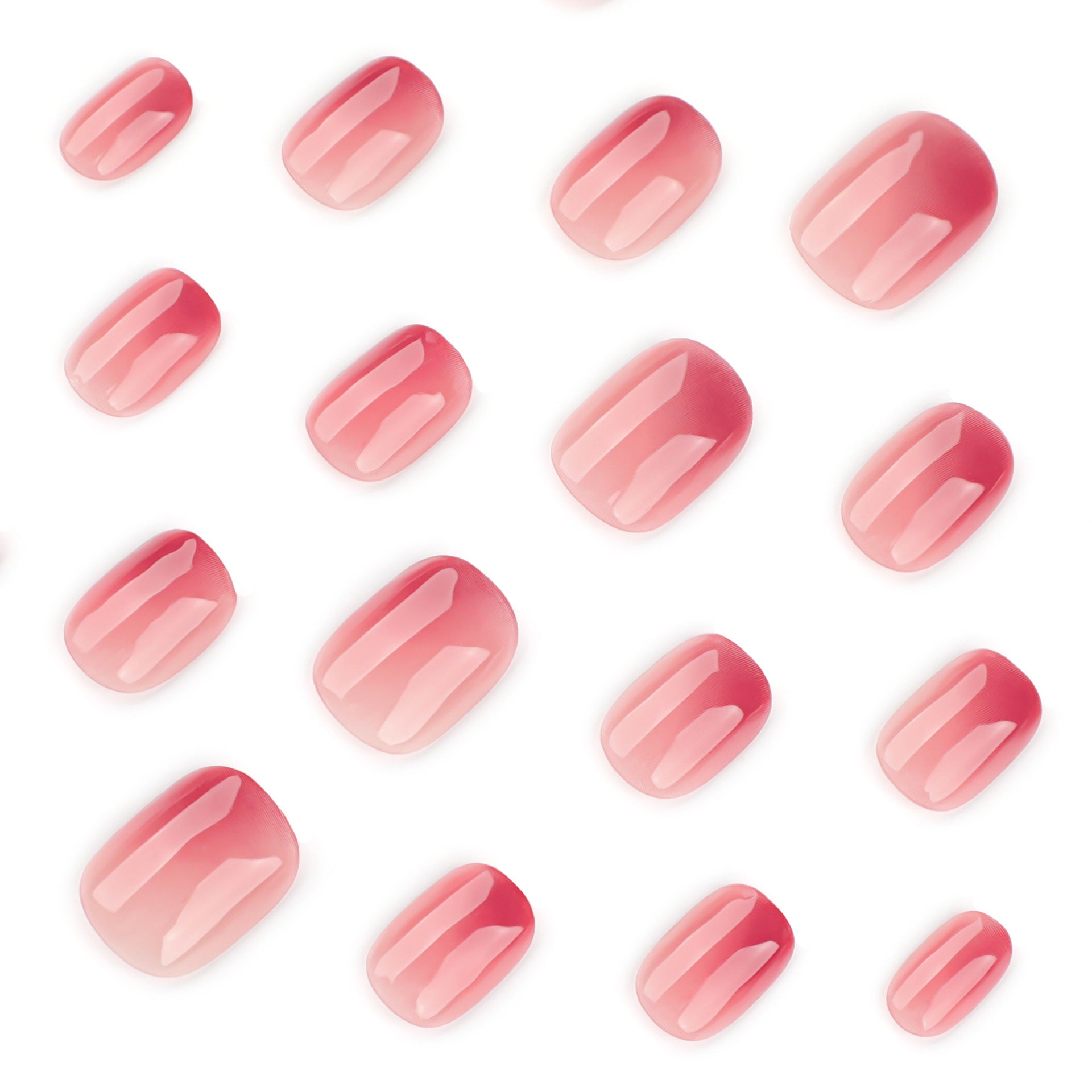 Soft Blush Red Sheer Nails with Natural Gloss Finish