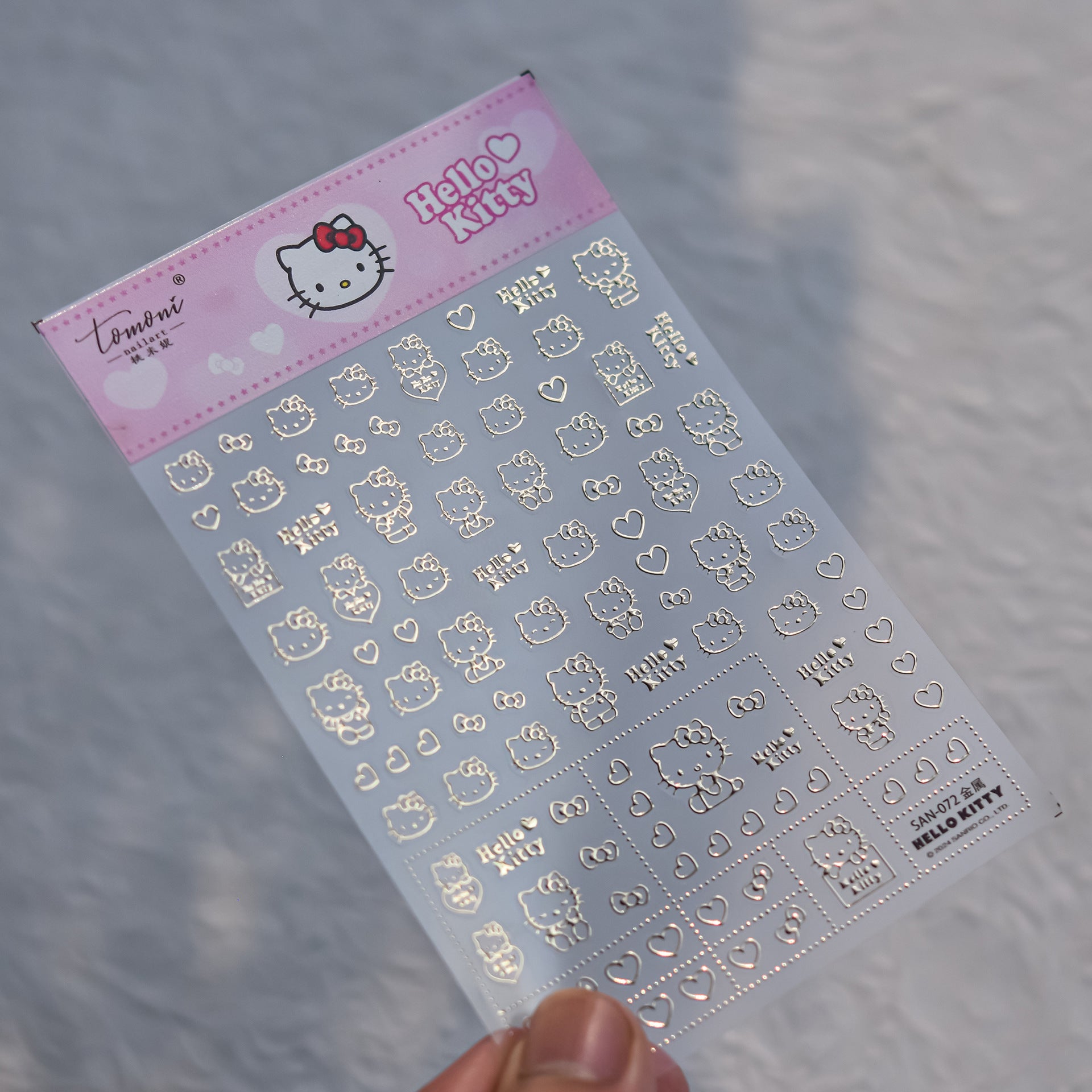 Hello Kitty Holographic Nail Stickers – 5D Embossed Kawaii Collaboration Set