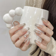 365nails: "午夜星塵" – 3D水晶與圓點 手工製 棺材形 穿戴甲