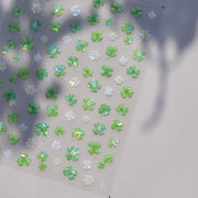 Lucky Clover Iridescent Collection: "Fresh Luck" – 3D Embossed Nail Sticker