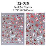 Christmas colorful hut nail art sticker 5D relief three-dimensional Christmas atmosphere nail sticker jewelry TJ model