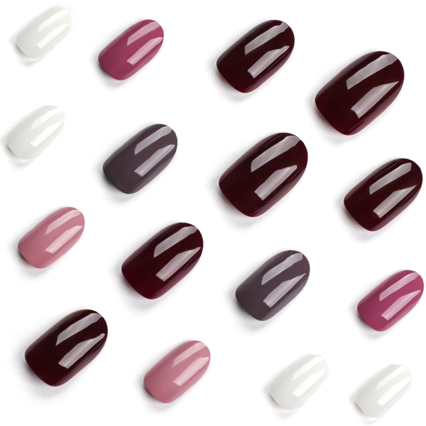 Simple solid color classic nails art film short short round press on nails autumn new nails patch fake nails film｜365nails