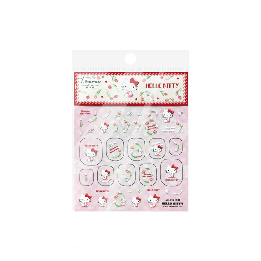 Hello Kitty & Tulip: "Sweet Spring" – 3D Embossed Nail Sticker